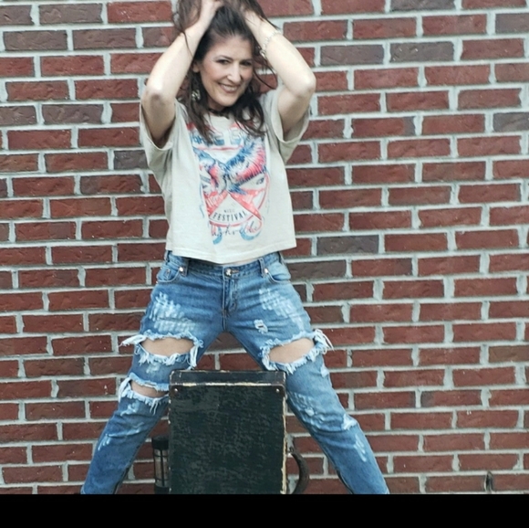 Rock Band Freebird Crop T-Shirt S-L - Picture 1 of 3